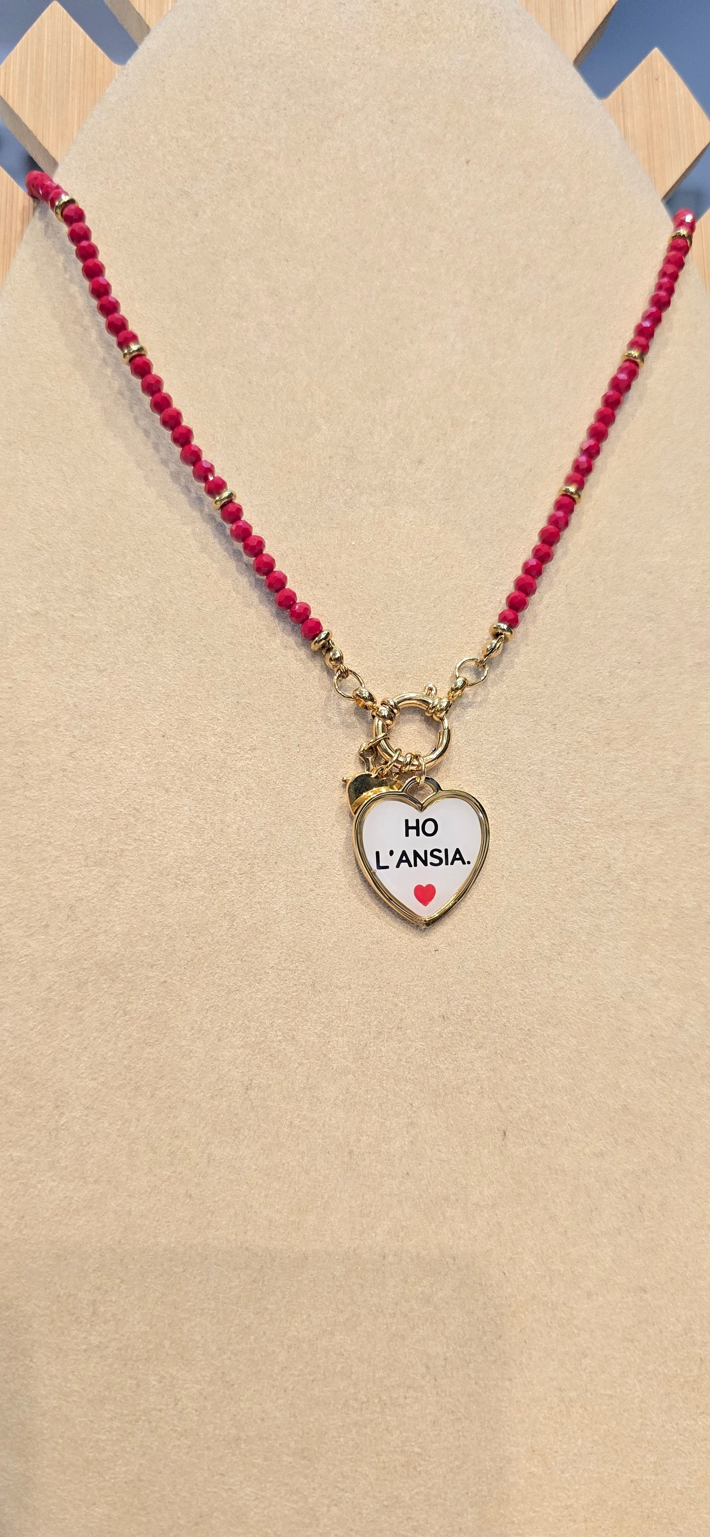 # Collana MOOD pallini rossetto l' ansia"