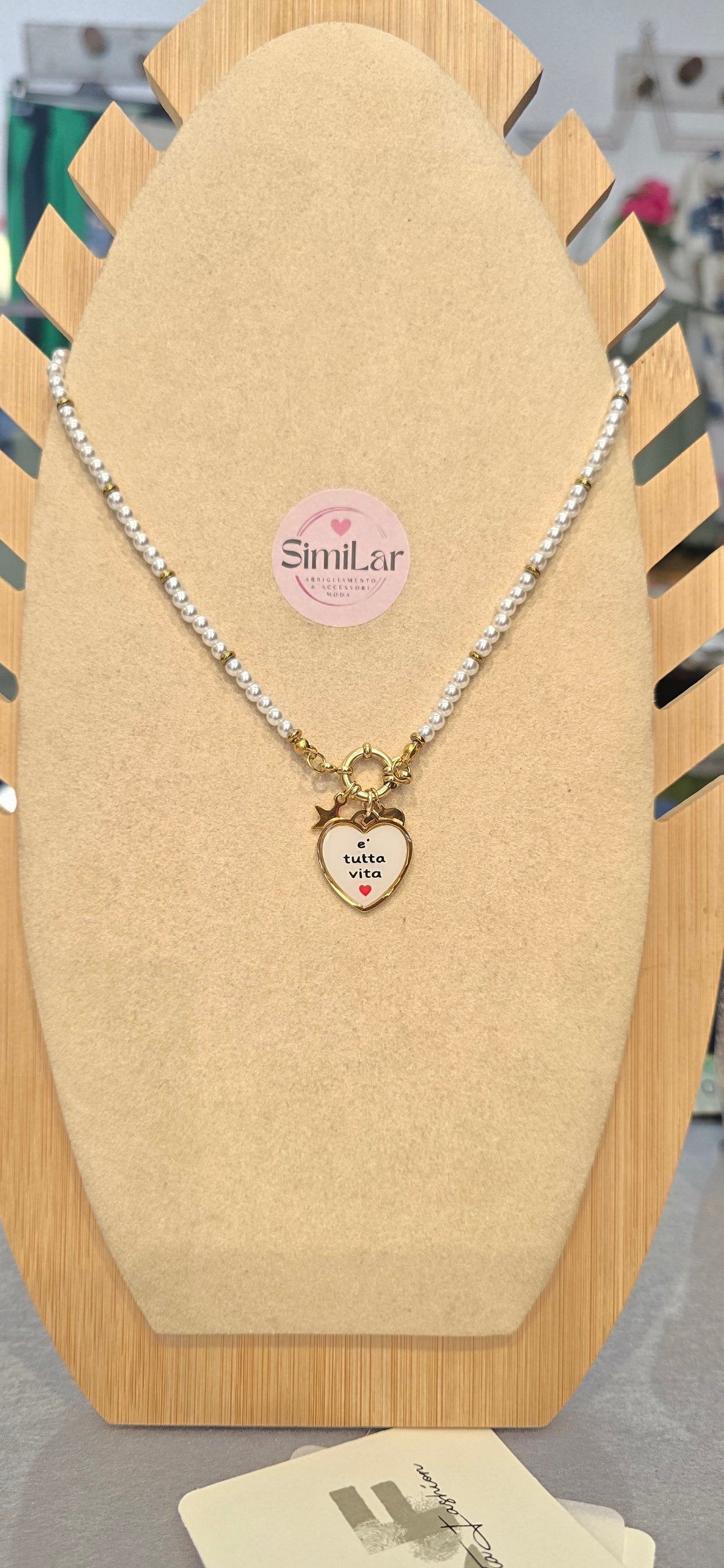 # Collana MOOD pallini "e' tutta vita" perle