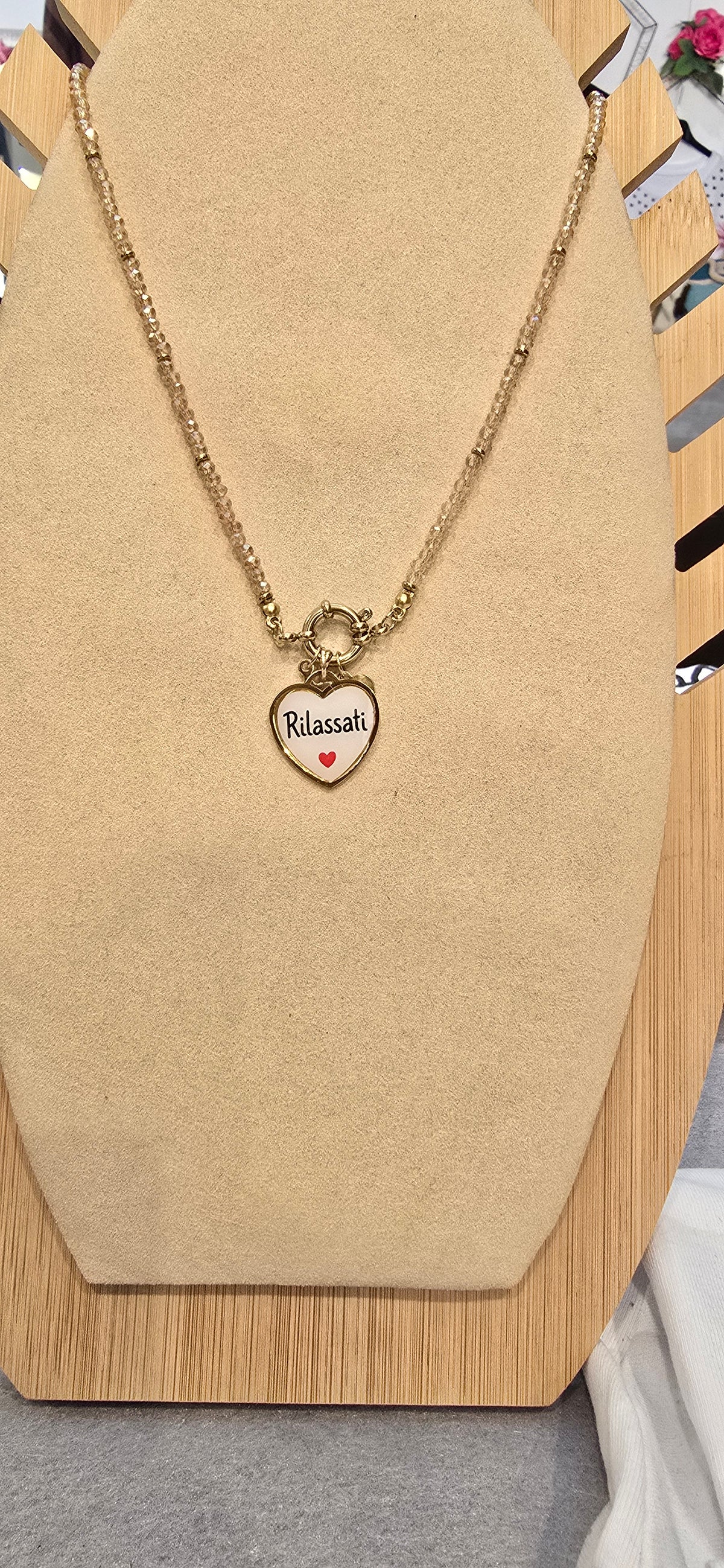 # Collana MOOD pallini champagne RILASSATI
