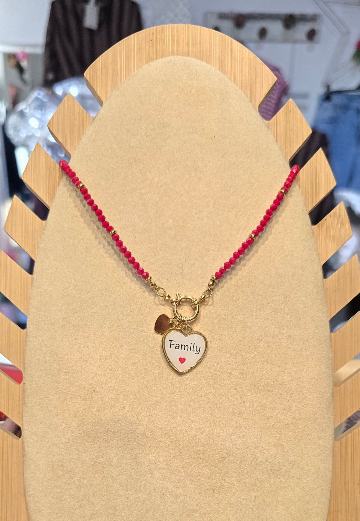 # Collana MOOD pallini rosso # FAMILY"