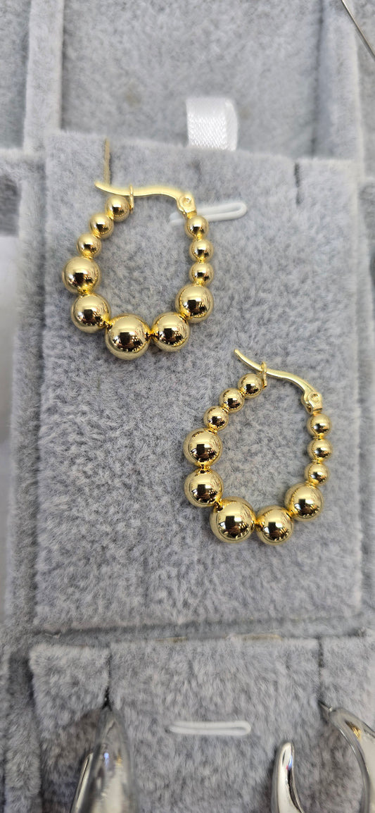 * Orecchini acciaio gold