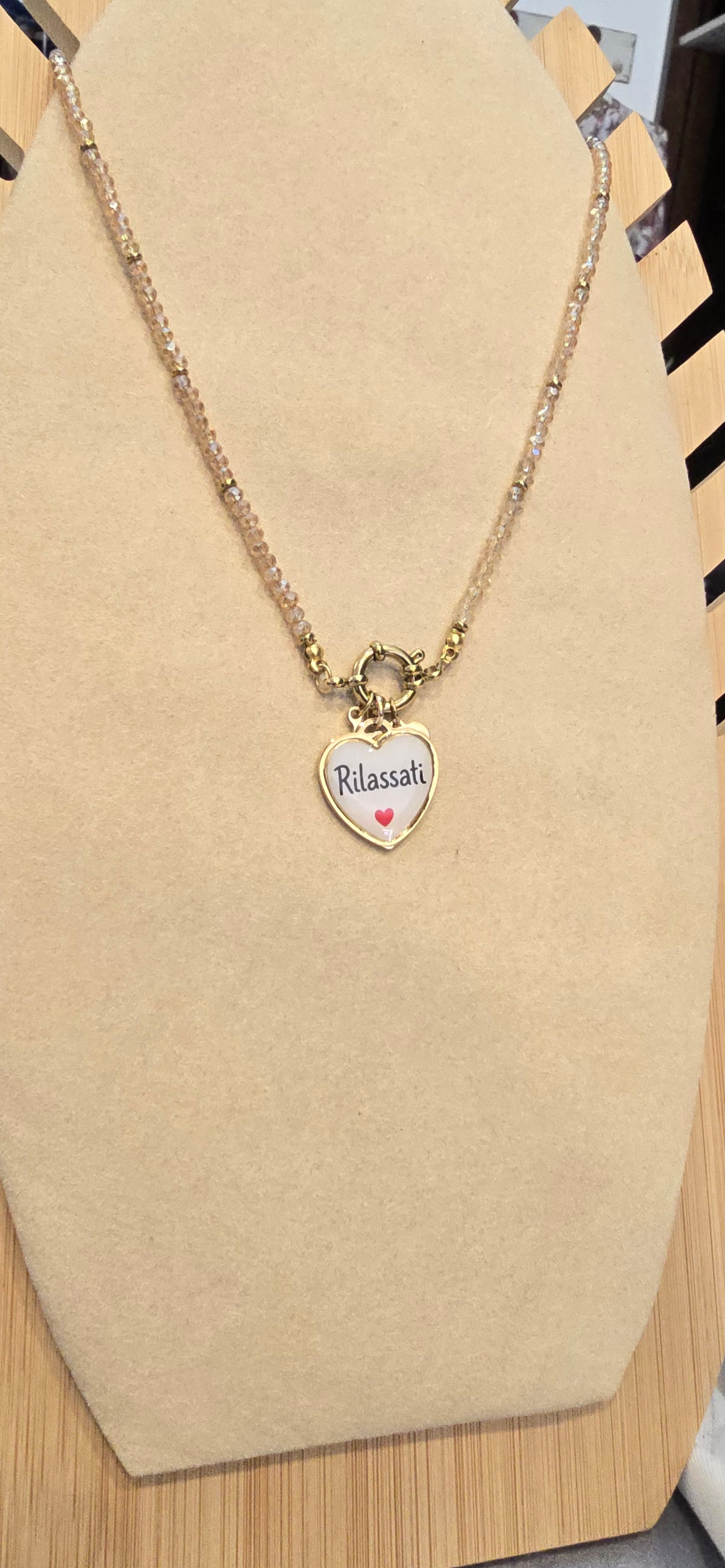 # Collana MOOD pallini champagne  RILASSATI
