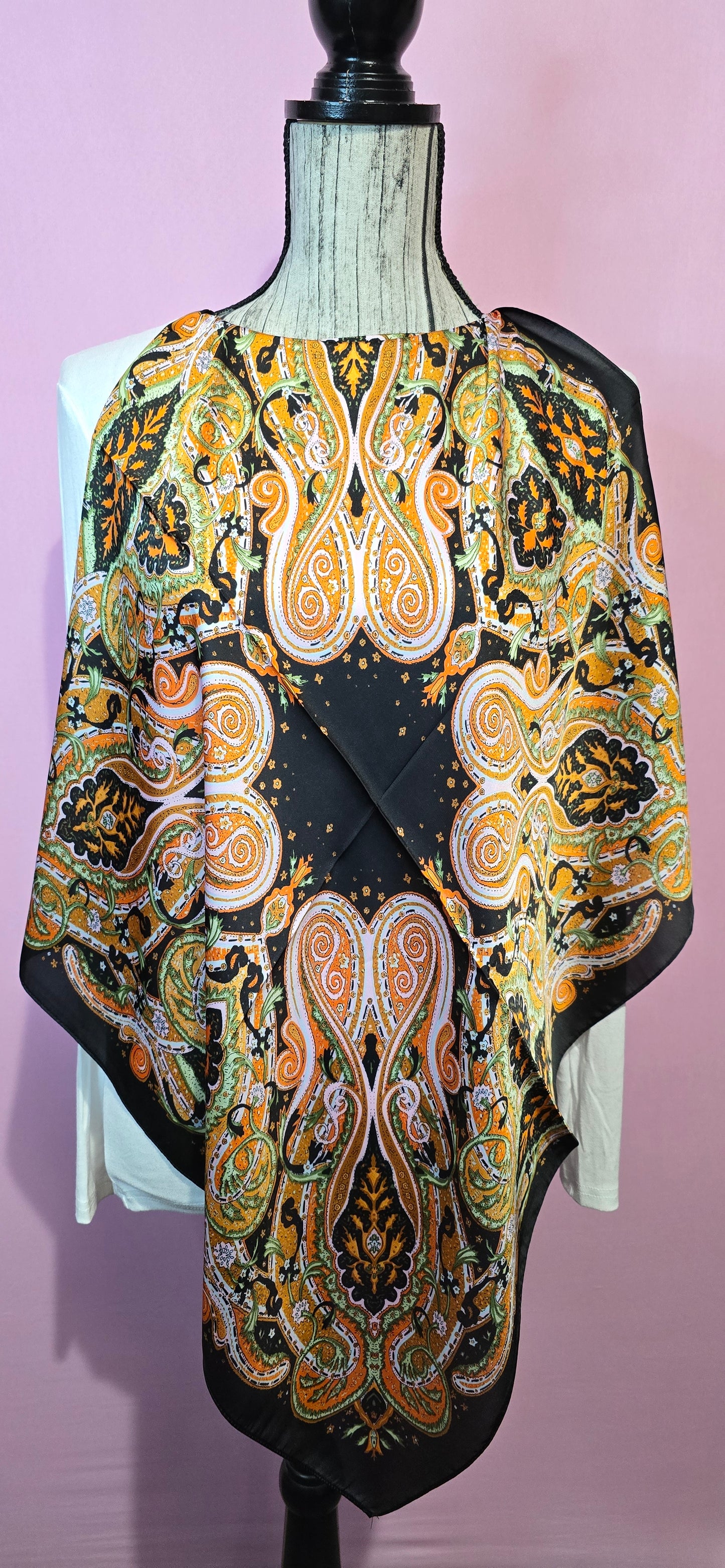 Fazzoletto da collo cashmere arancio