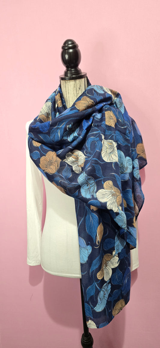 @ foulard fiorato blu