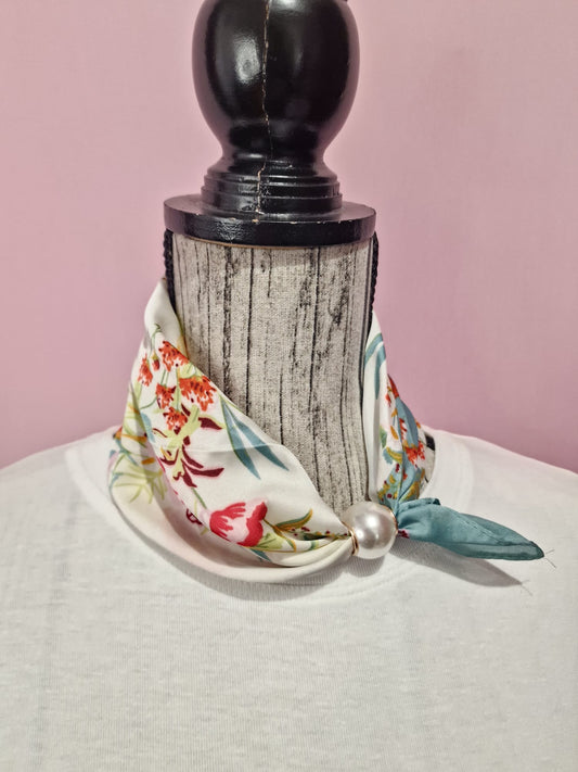 Foulard perla magnetico fiori