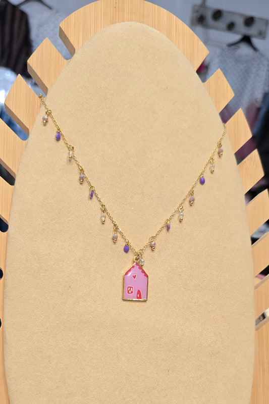 # Collana MOOD ciondolini viola " casa "