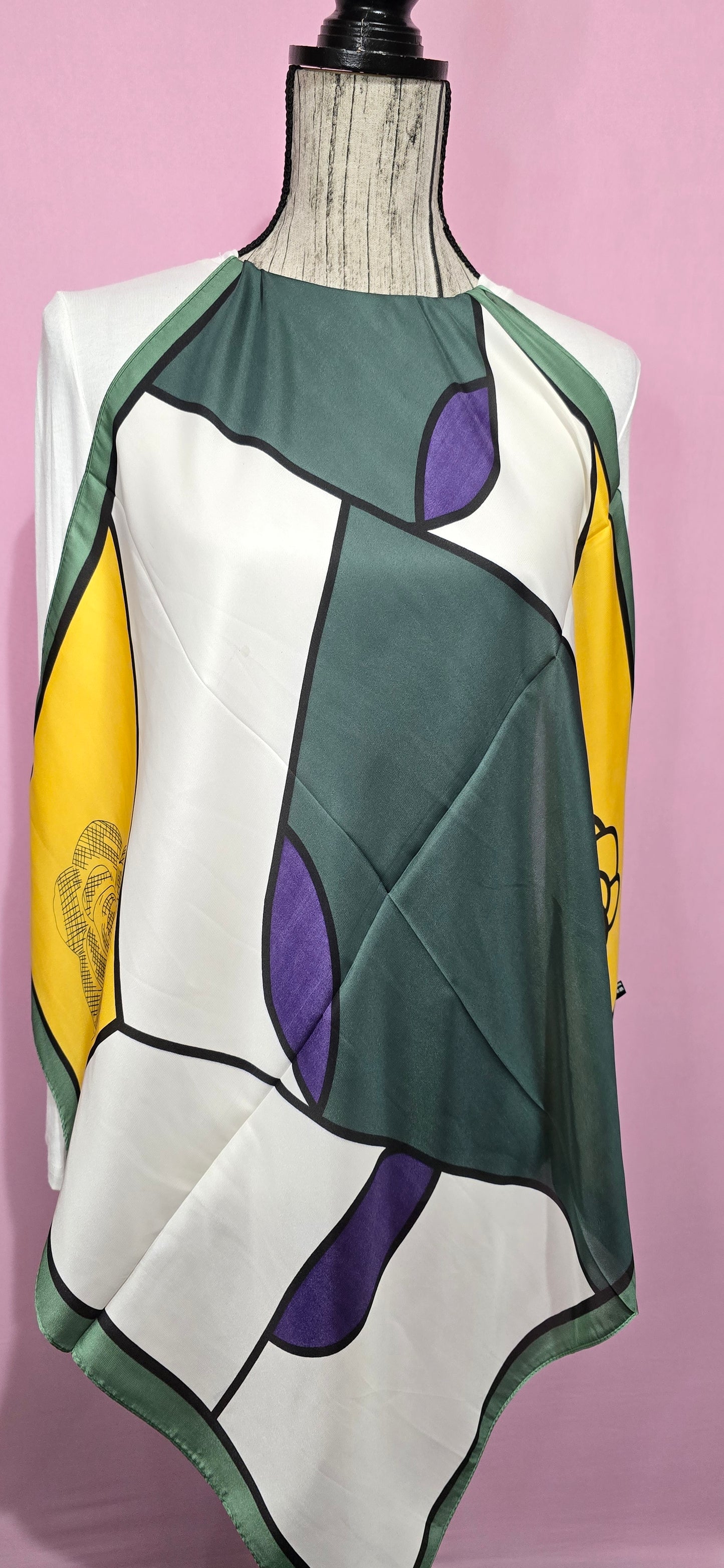 Fazzoletto da collo Geometrie verde