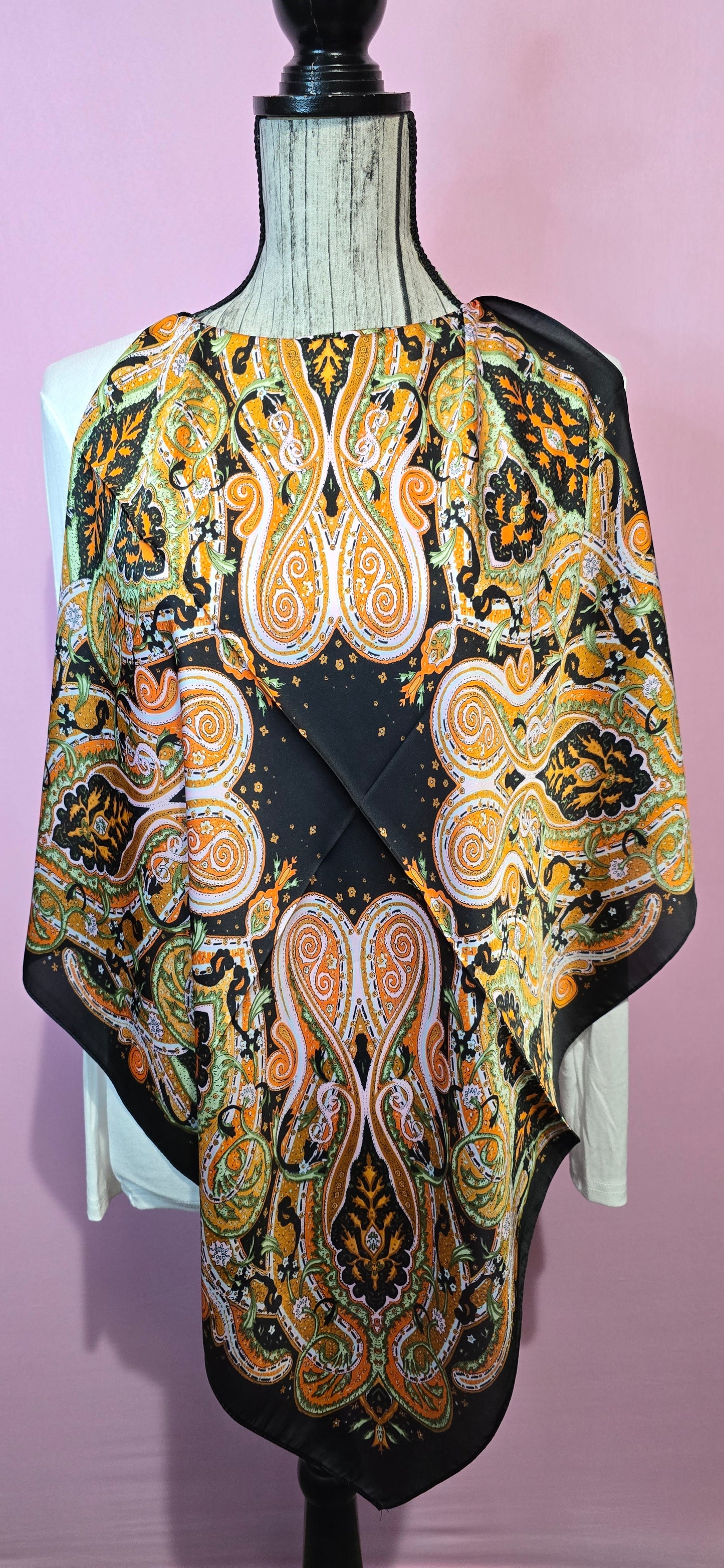 Fazzoletto da collo cashmere arancio