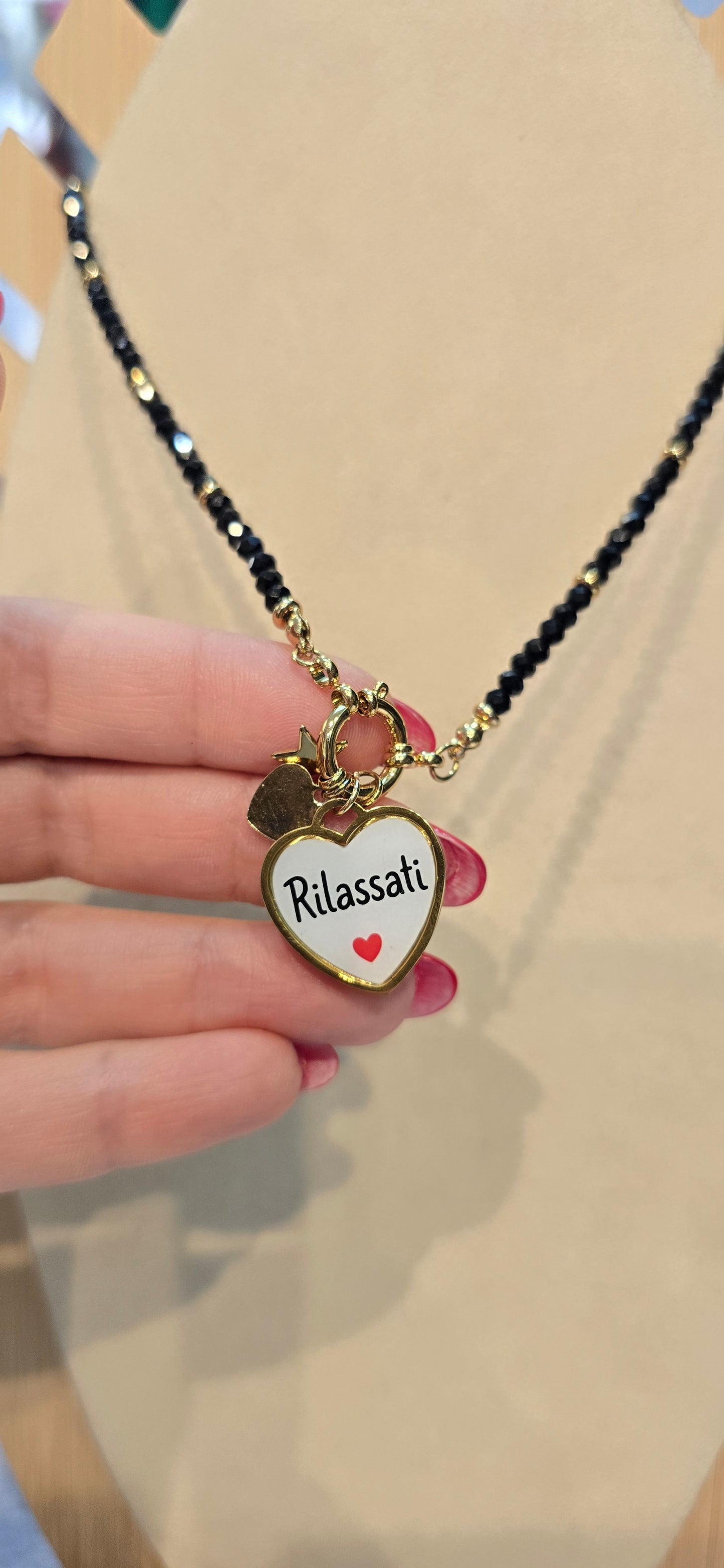 # Collana MOOD pallini nera" rilassati"