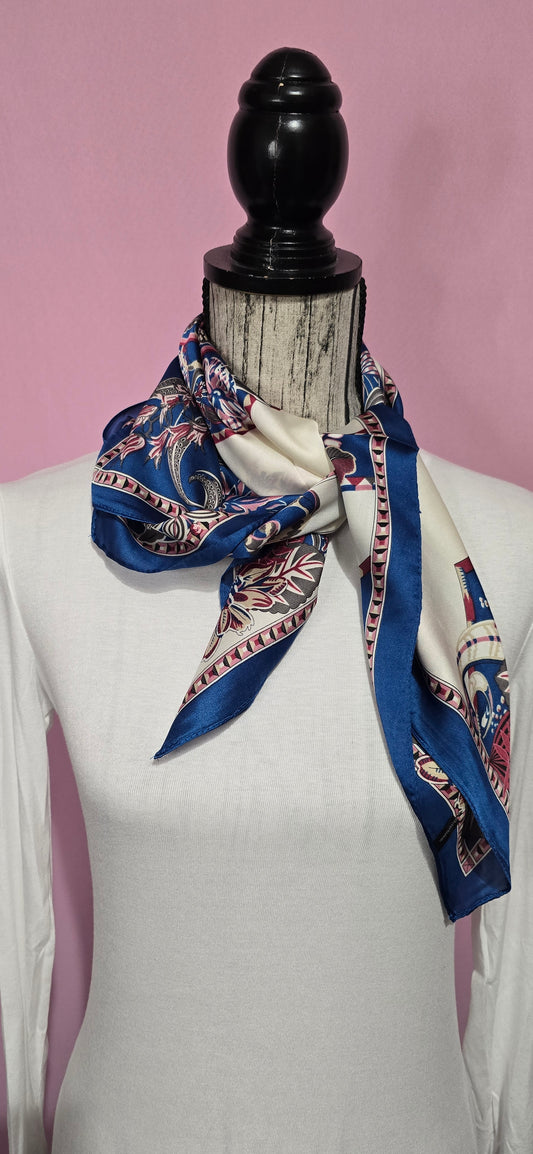 Fazzoletto da collo fiori fucsia