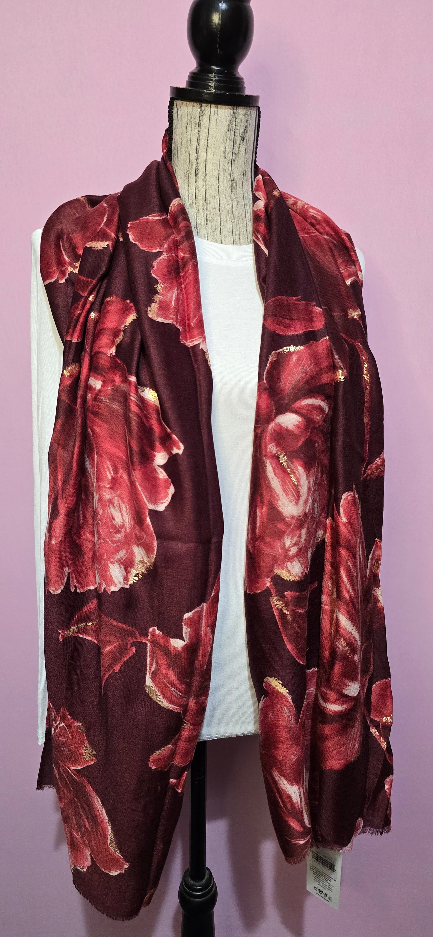 Foulard Romantico bordeaux