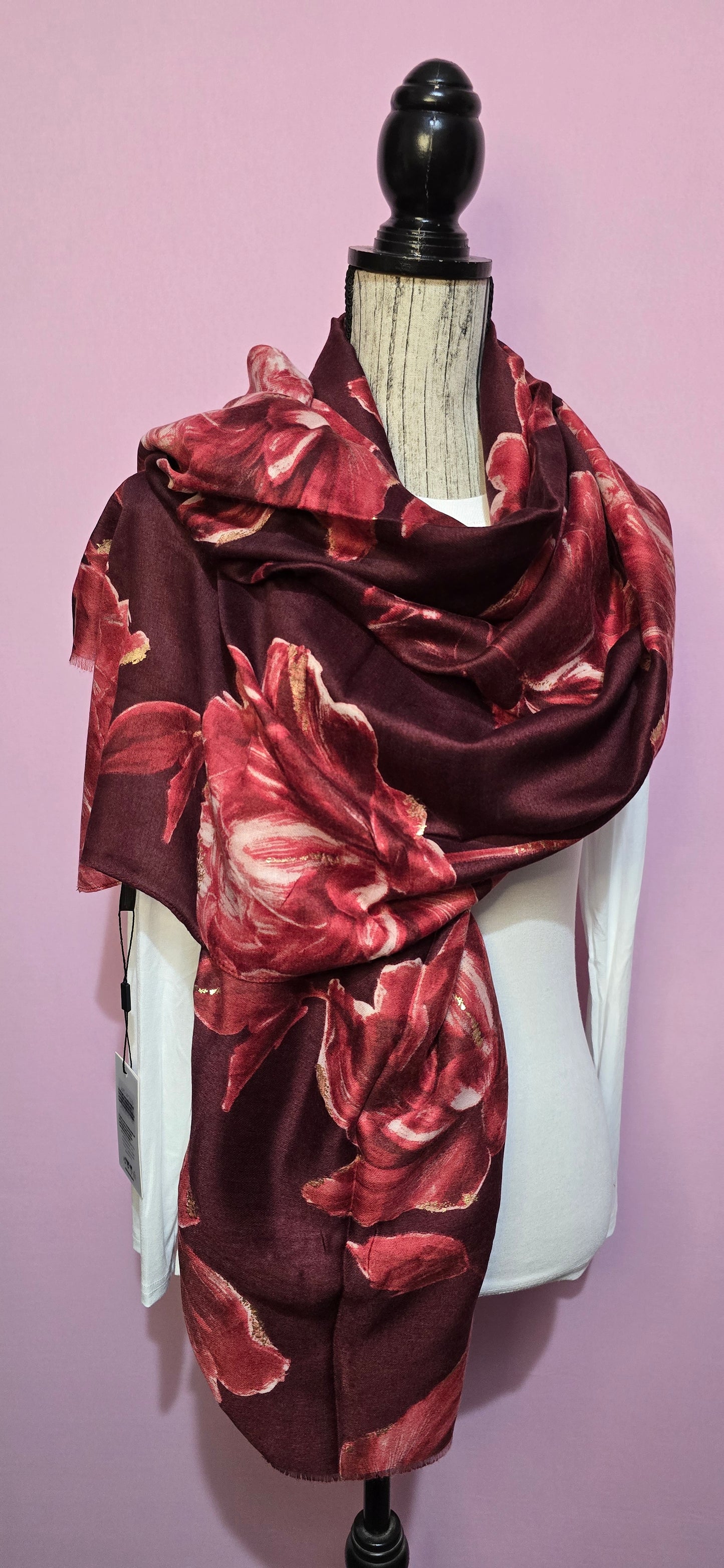 Foulard Romantico bordeaux