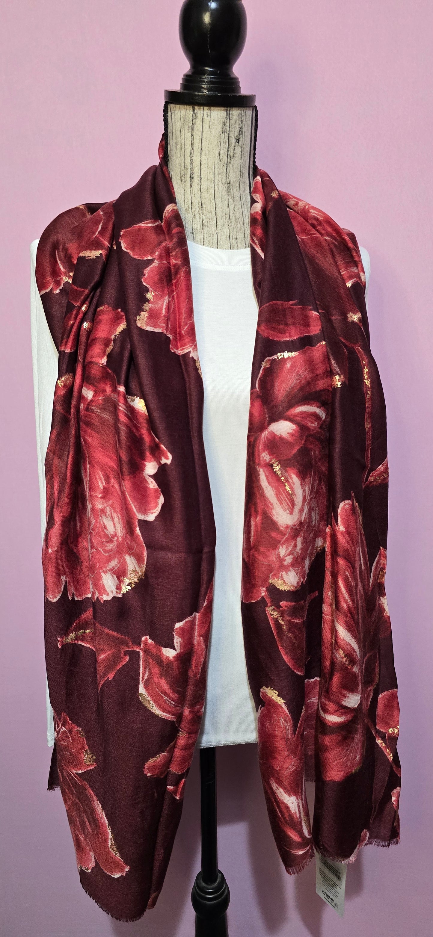 Foulard Romantico bordeaux