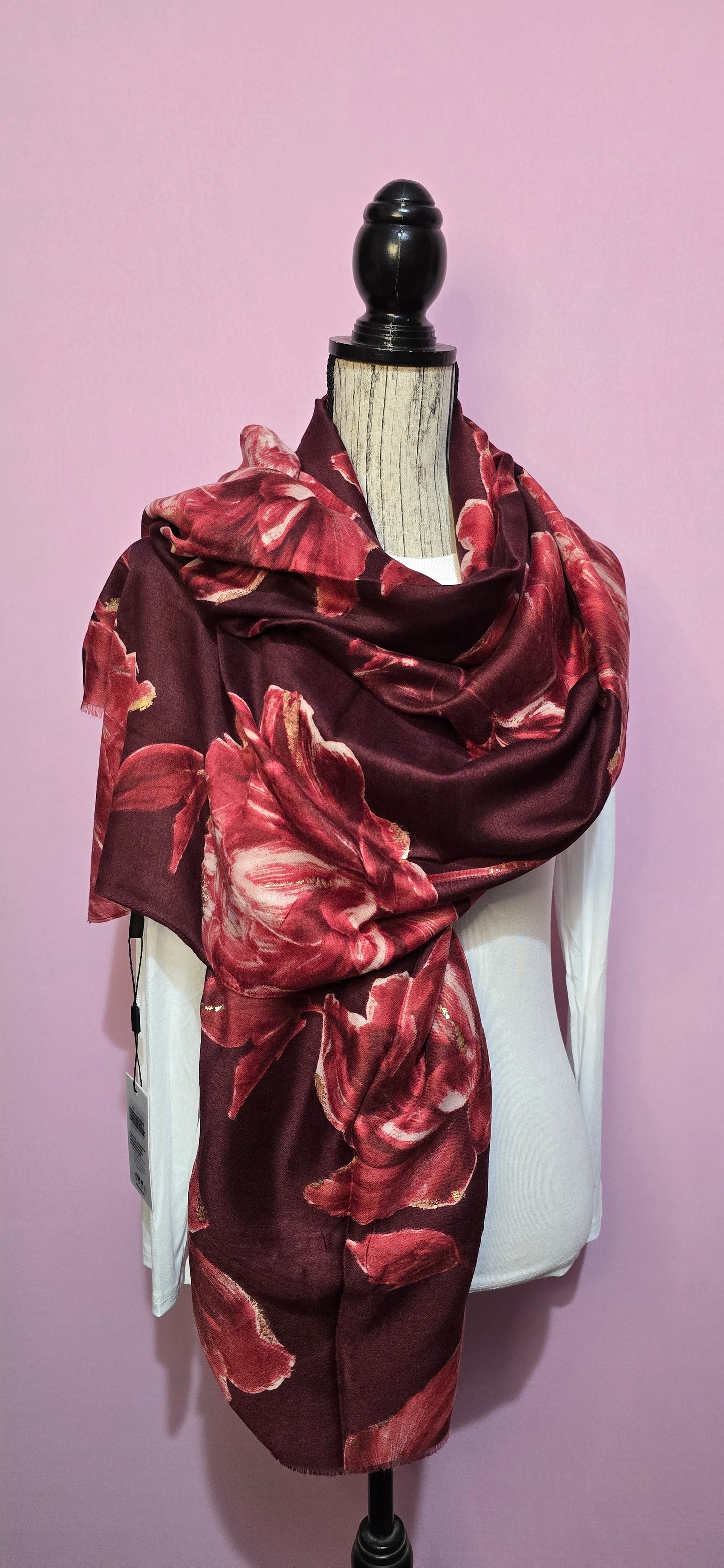 Foulard Romantico bordeaux