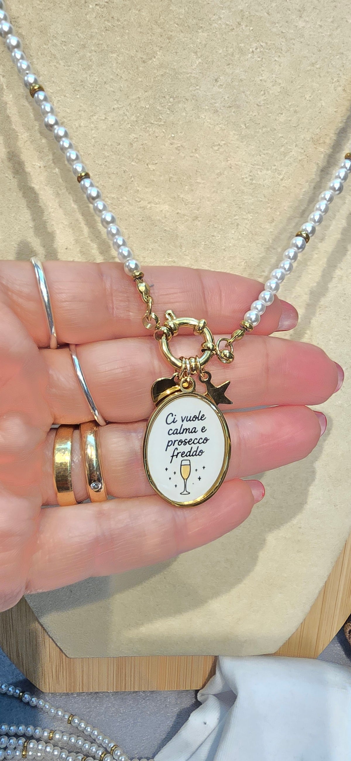 # Collana "MOOD" perline PROSECCO