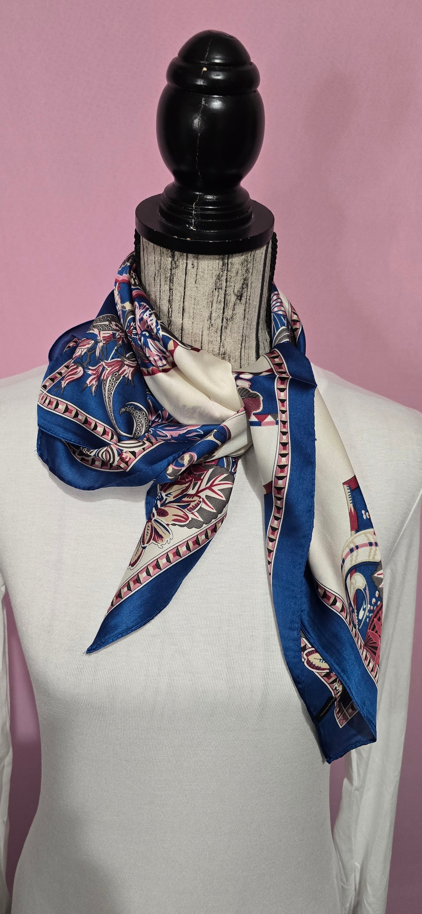 Fazzoletto da collo fiori fucsia