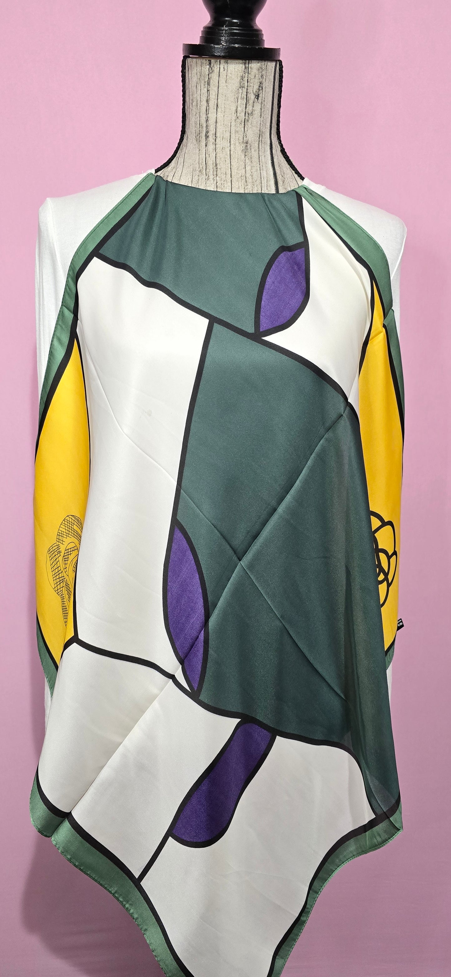 Fazzoletto da collo Geometrie verde