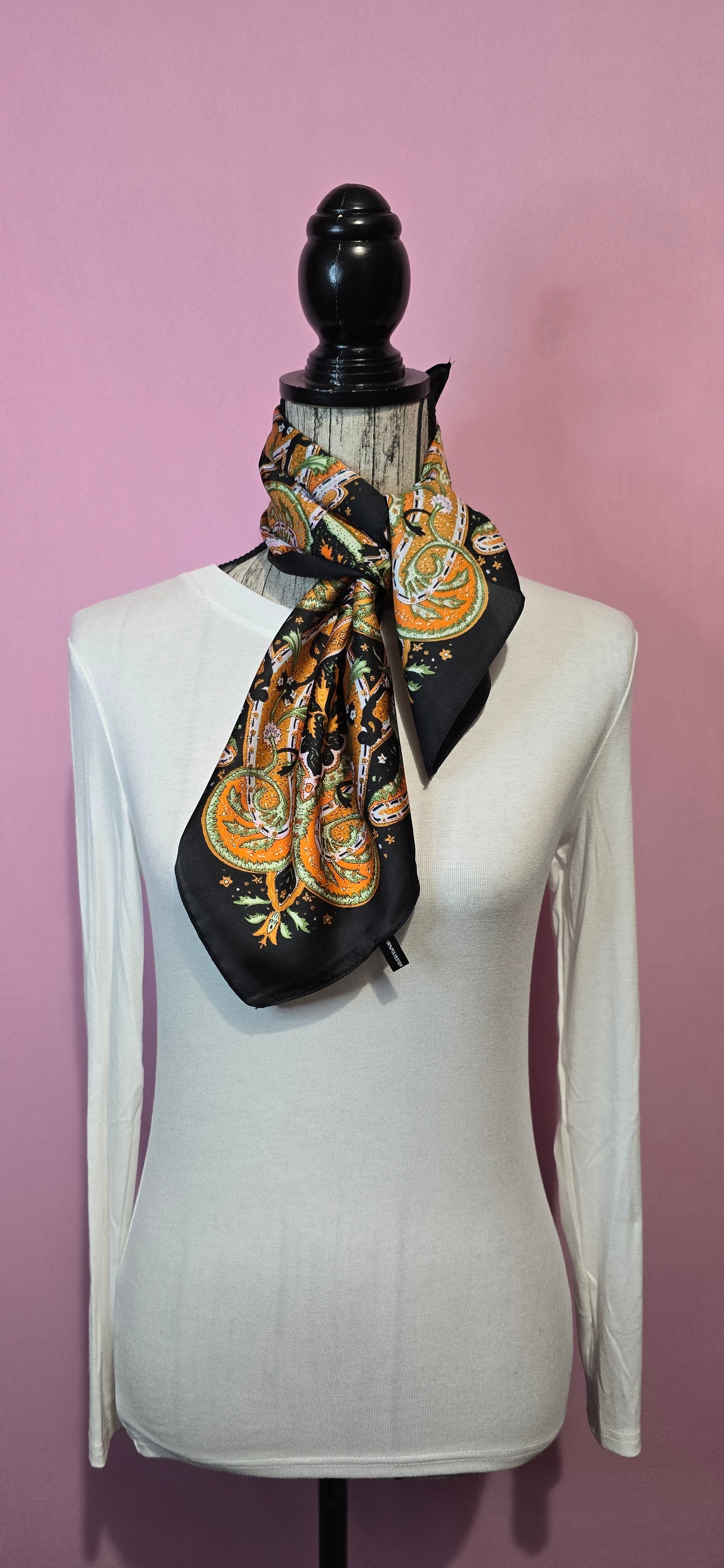 Fazzoletto da collo cashmere arancio