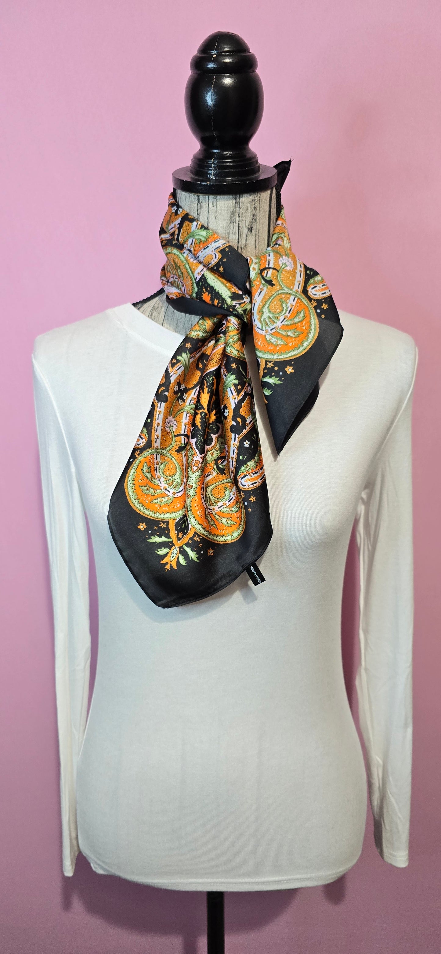 Fazzoletto da collo cashmere arancio