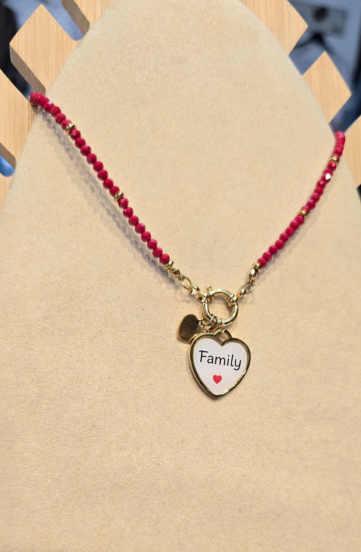 # Collana MOOD pallini rosso # FAMILY"