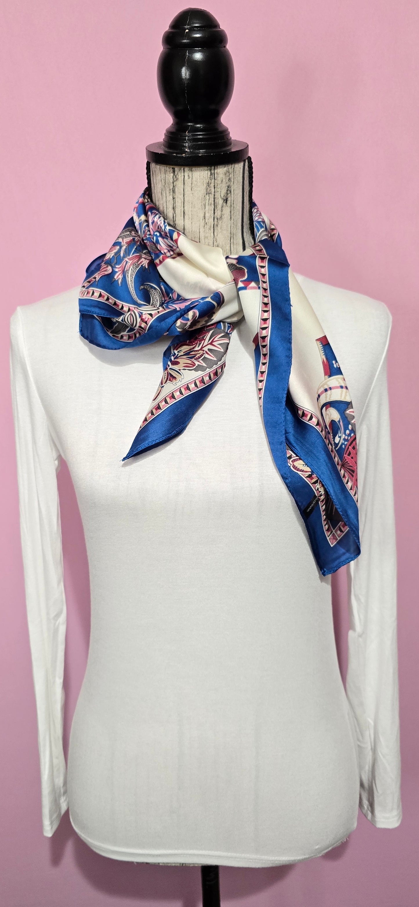 Fazzoletto da collo fiori fucsia